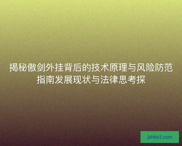 揭秘傲剑外挂背后的技术原理与风险防范指南发展现状与法律思考探